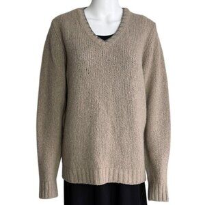 Zanone Italian Wool–Cashmere V-Neck Sweater – Size Fits M/L